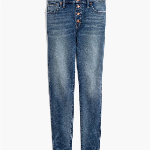 Madewell High-Rise Skinny Jeans, button -Front 36W - Picture 3 of 8